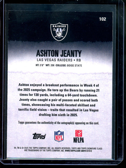 2025 Topps Signature Class Ashton Jeanty Rookie Autograph Raiders
