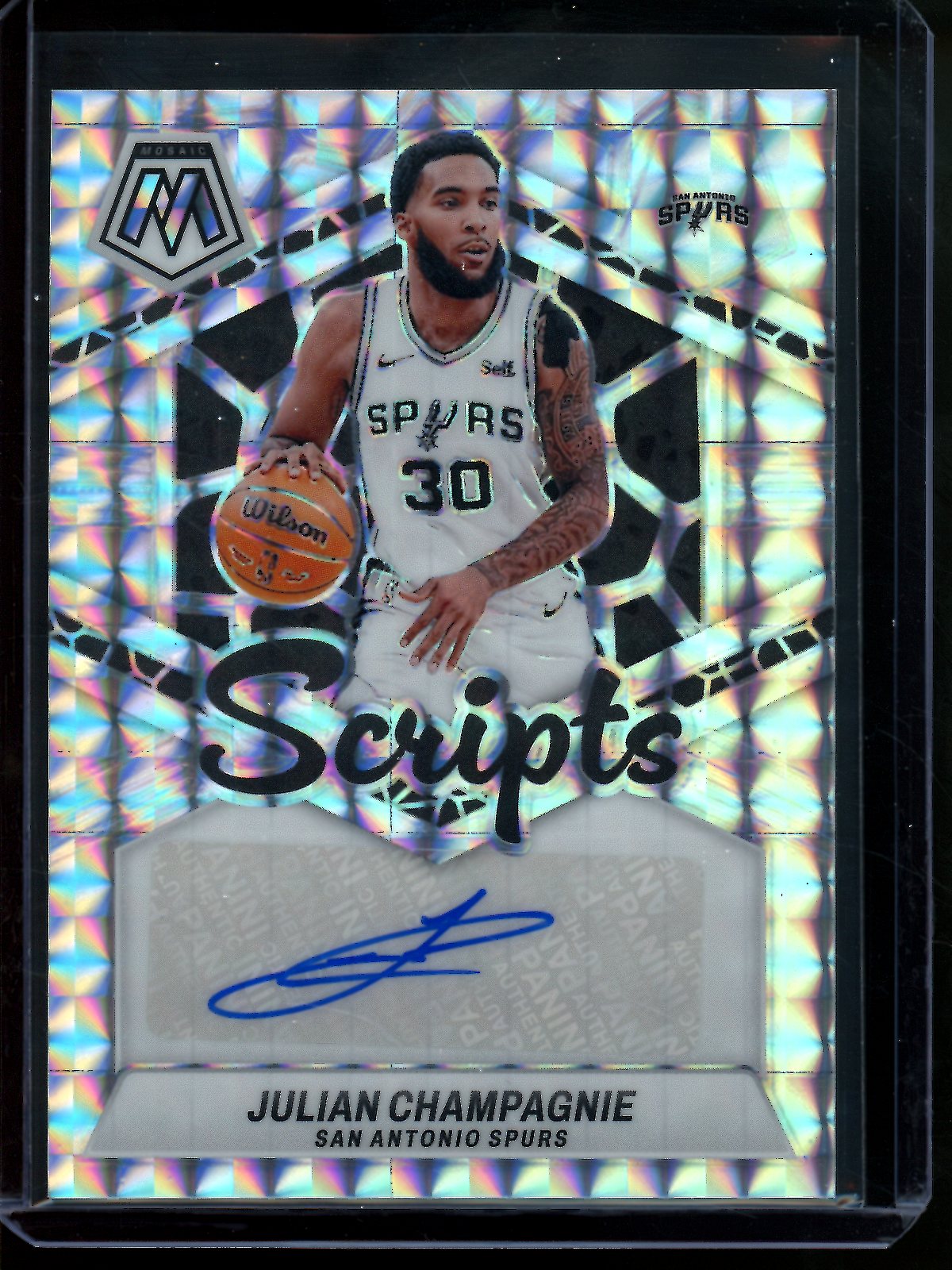 2023 Panini Mosaic Julian Champagnie Scripts Autograph Spurs
