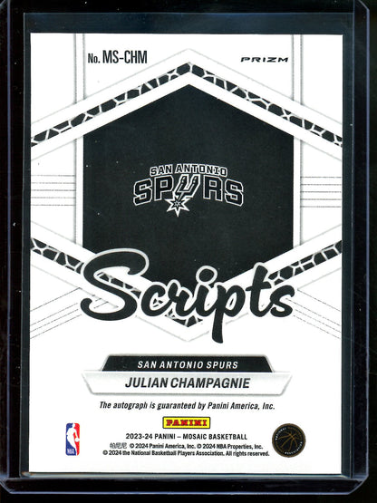2023 Panini Mosaic Julian Champagnie Scripts Autograph Spurs