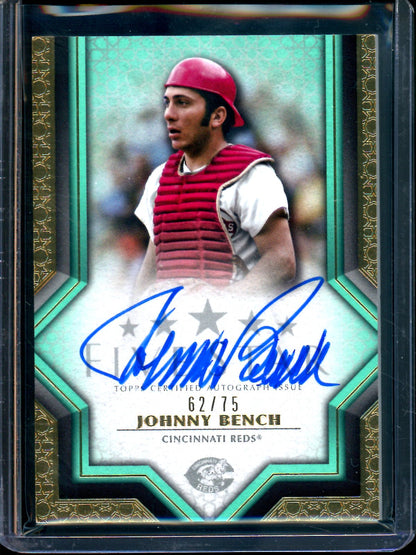 2023 Topps Five Star Johnny Bench Aqua Autograph /75 Reds