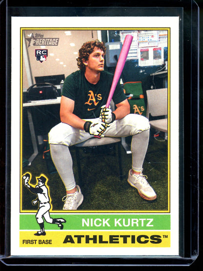 2025 Topps Heritage Nick Kurtz Rookie Image Variation Athletics