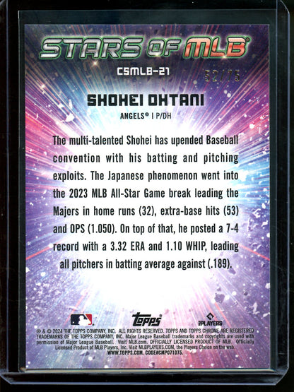 2024 Topps Chrome Shohei Ohtani Stars Of MLB Chrome Red /75 Angels / Dodgers