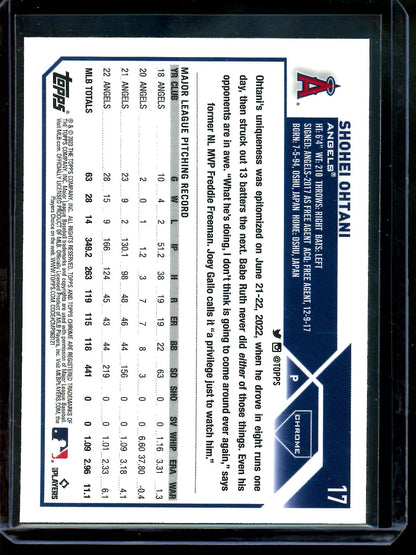 2023 Topps Chrome Shohei Ohtani Prizm Refractor Angels / Dodgers