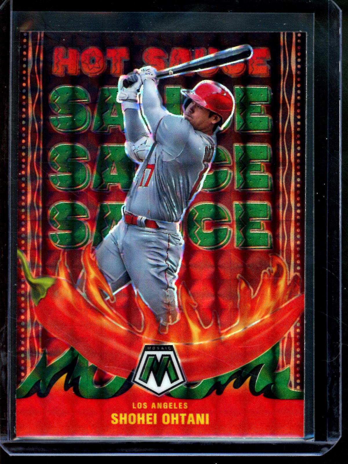 2022 Panini Mosaic Shohei Ohtani Hot Sause Green Angels / Dodgers