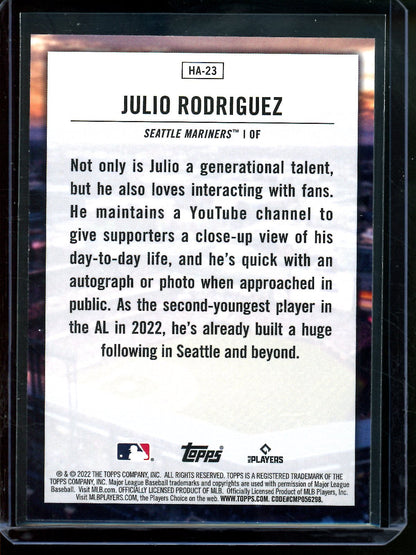 2022 Topps Flagship Julio Rodriguez Home Field Advantage Rookie SP Mariners