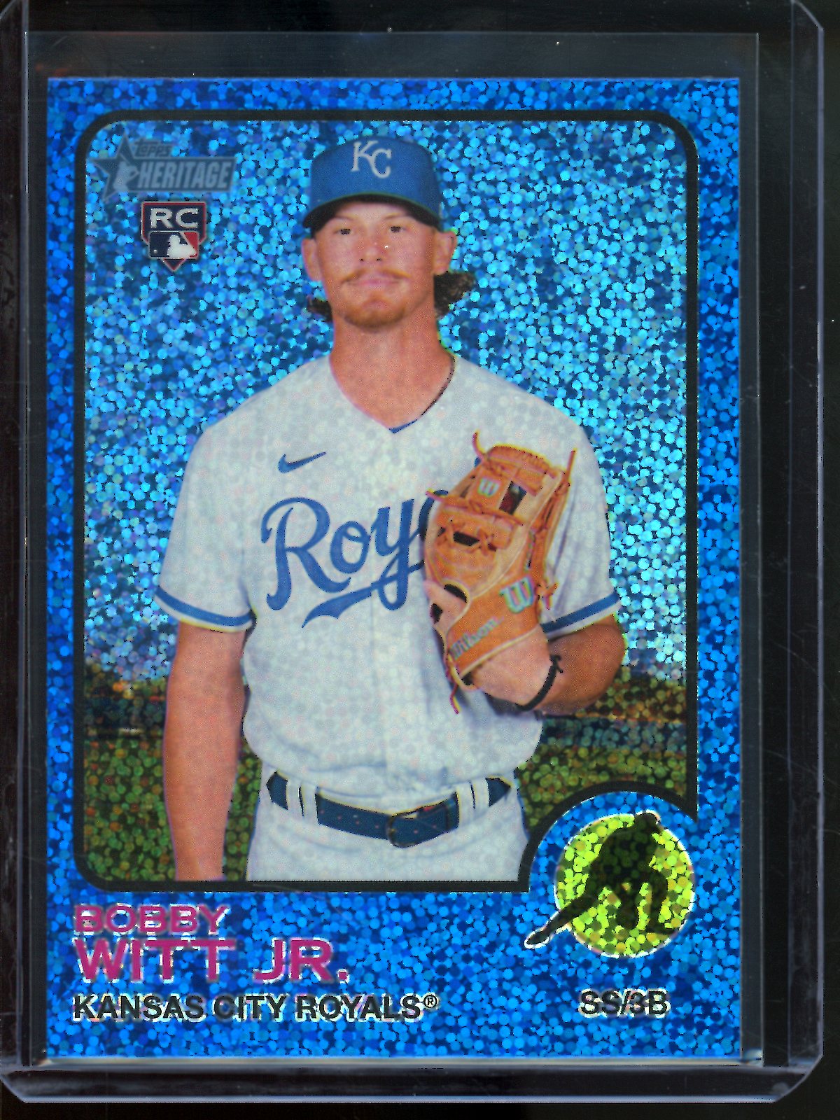 2022 Topps Heritage Bobby Witt Jr Blue Sparkle Rookie Royals