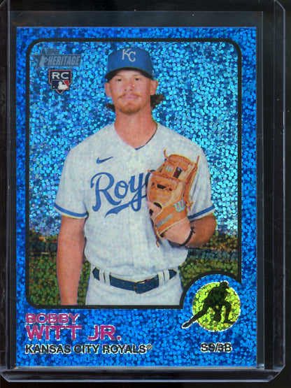 2022 Topps Heritage Bobby Witt Jr Blue Sparkle Rookie Royals