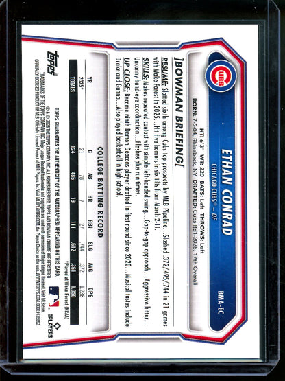 2026 Bowman Chrome Ethan Conrad Mojo Autograph Refractor Cubs
