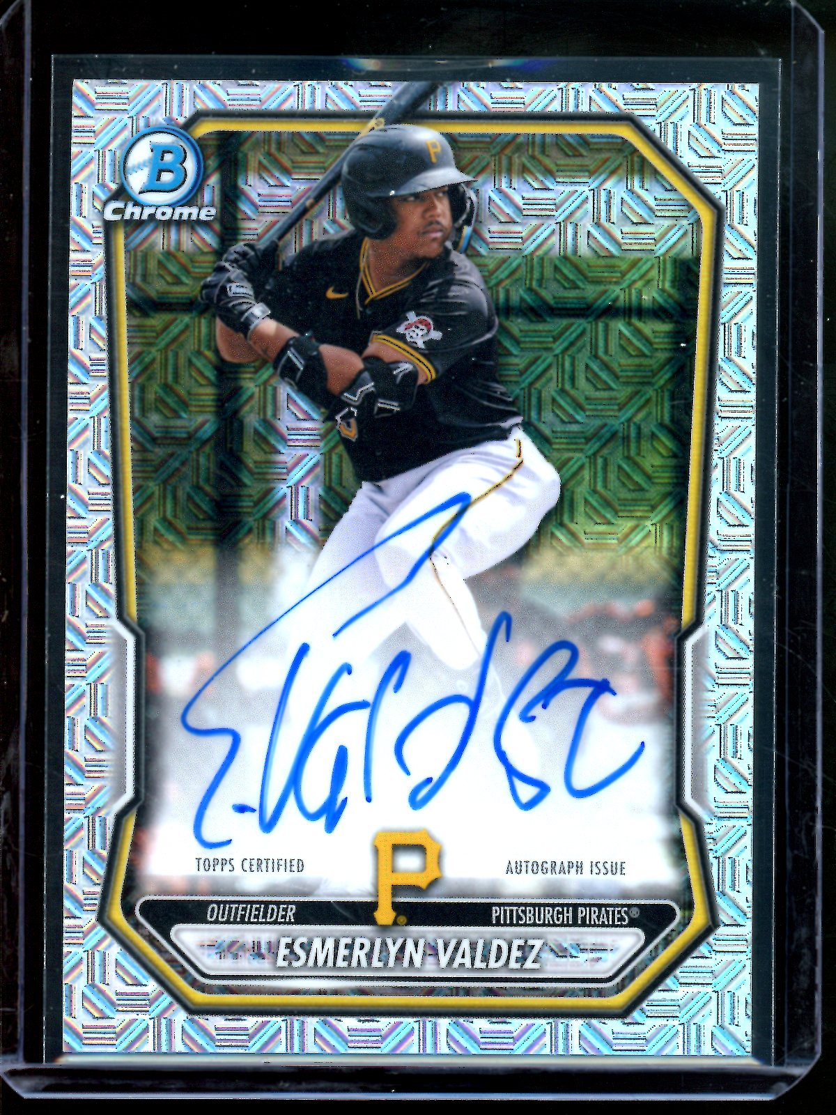 2026 Bowman Chrome Esmerlyn Valdez Mojo Autograph Refractor Pirates