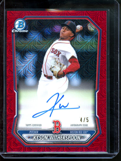 2026 Bowman Chrome Kyson Witherspoon Red Mojo Autograph /5 Red Sox