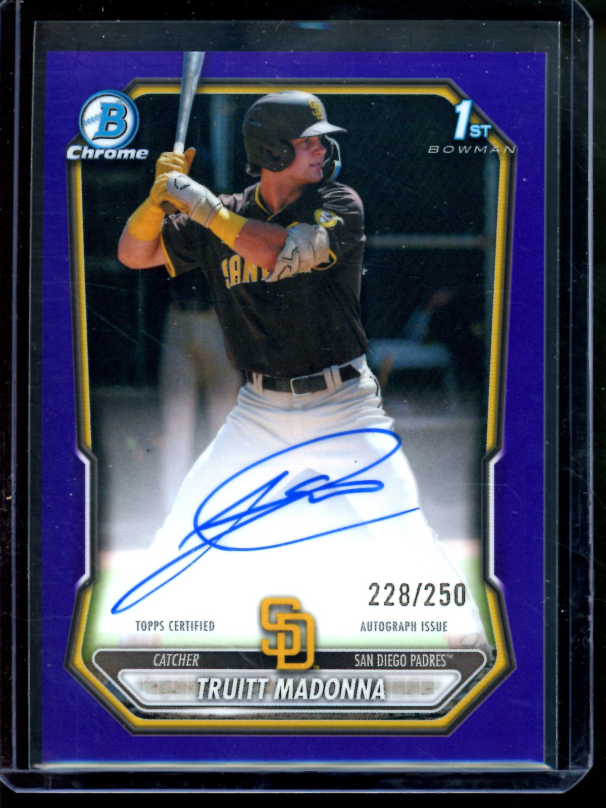 2026 Bowman Chrome Truitt Madonna 1st Purple Autograph /250 Padres
