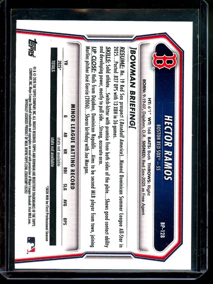 2026 Bowman Hector Ramos 1st Black /10 Red Sox