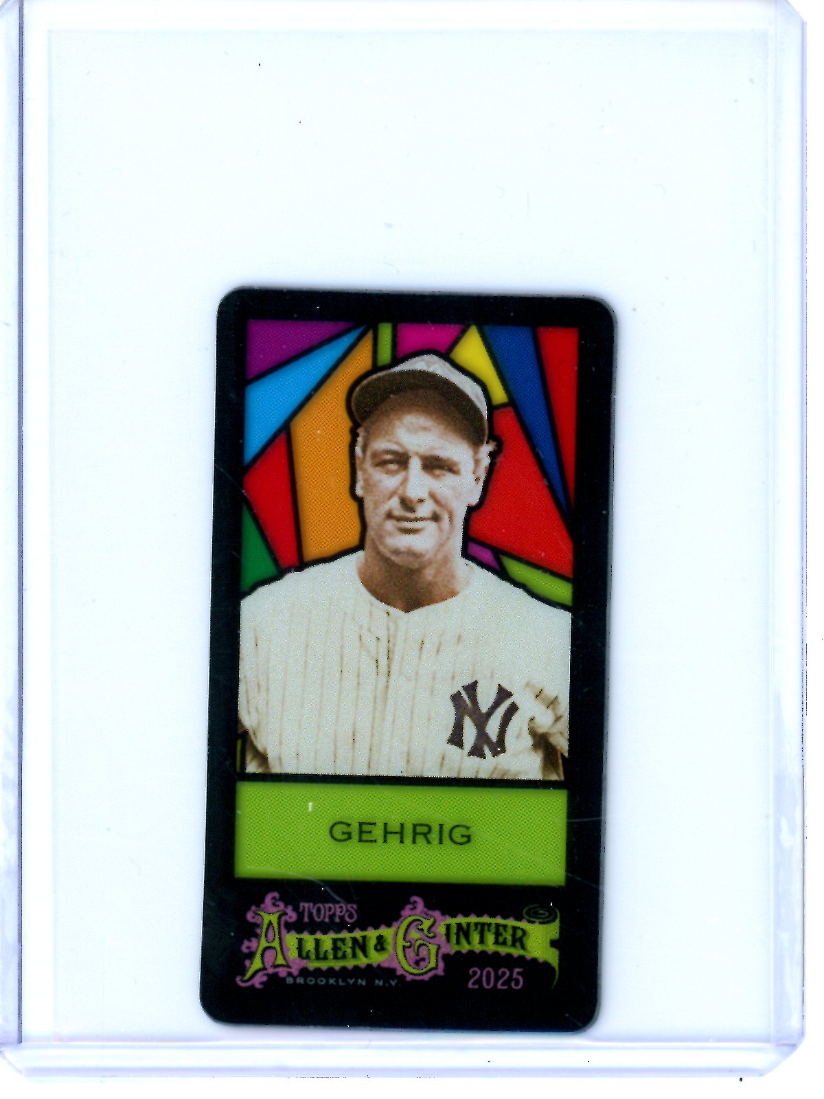 2025 Topps Allen and Ginter Lou Gehrig Mini Stained Glass SP Yankees