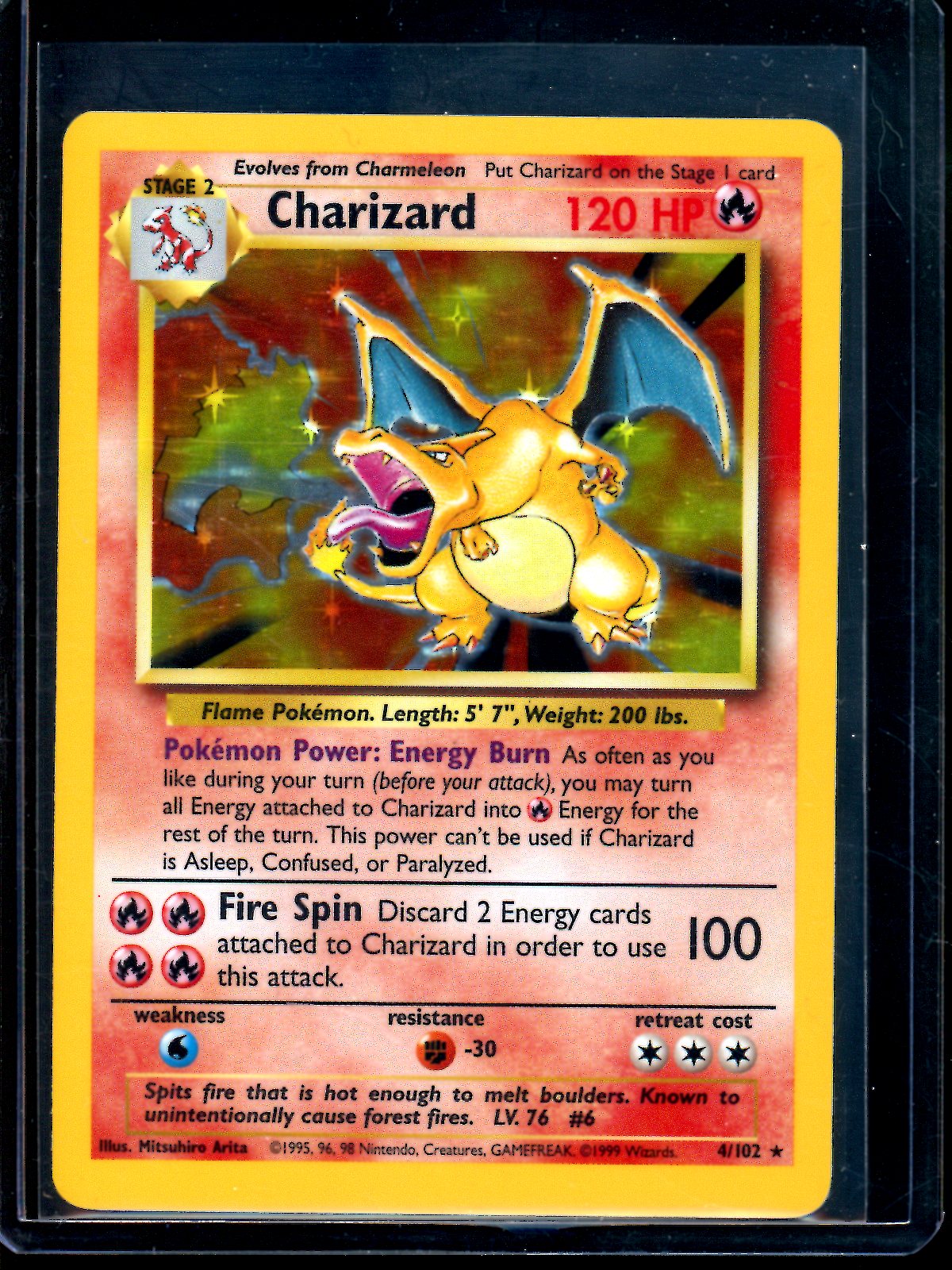 1999 Pokemon Base Set Charizard Holo 4/102 (A)