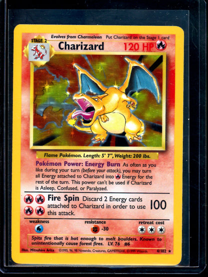 1999 Pokemon Base Set Charizard Holo 4/102 (A)