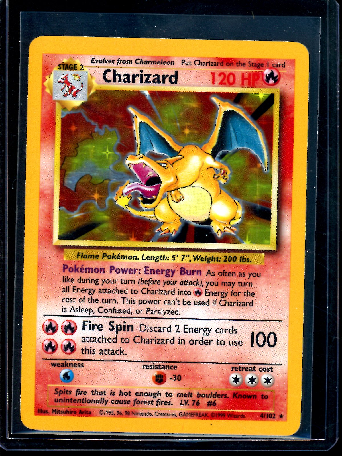 1999 Pokemon Base Set Charizard Holo 4/102 (B)