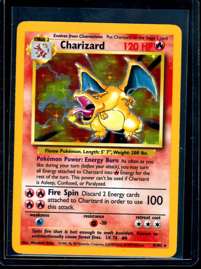 1999 Pokemon Base Set Charizard Holo 4/102 (B)