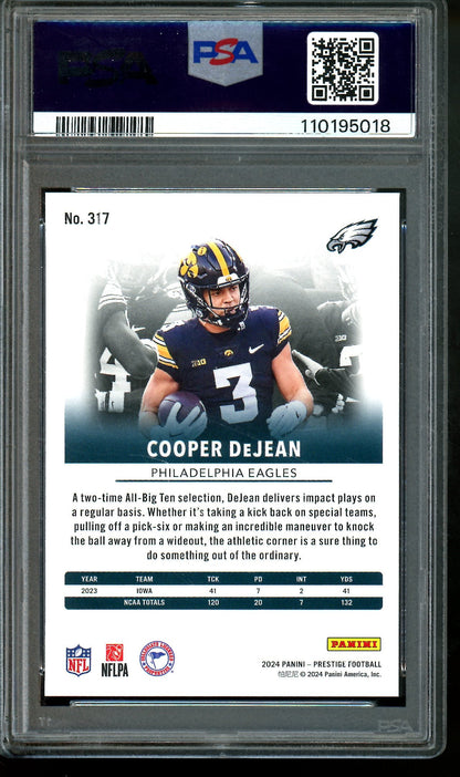 2024 Panini Prestige Cooper DeJean Rookie PSA 10 Eagles