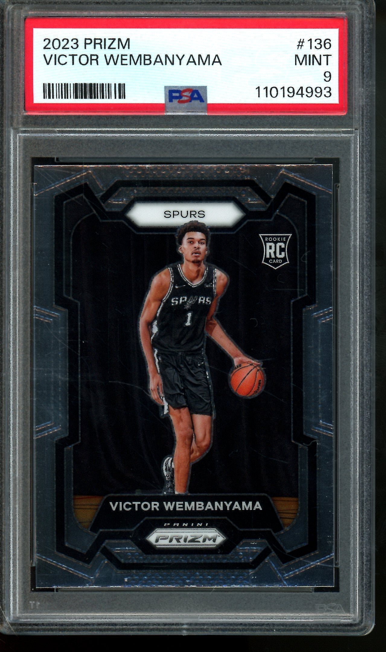 2023 Panini Prizm Victor Wembanyama Rookie PSA 9 Spurs