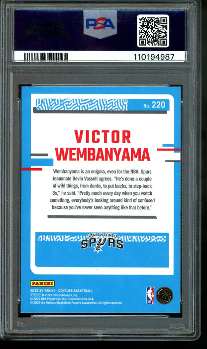 2023 Panini Donruss Victor Wembanyama Rated Rookie PSA 9 Spurs