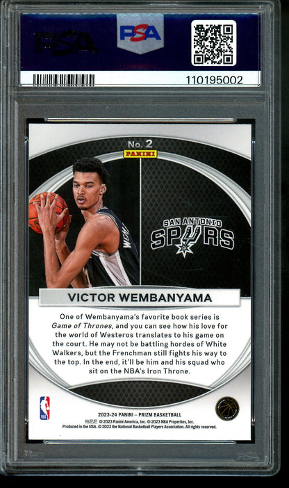 2023 Panini Prizm Victor Wembanyama Global Reach Rookie PSA 9 Spurs
