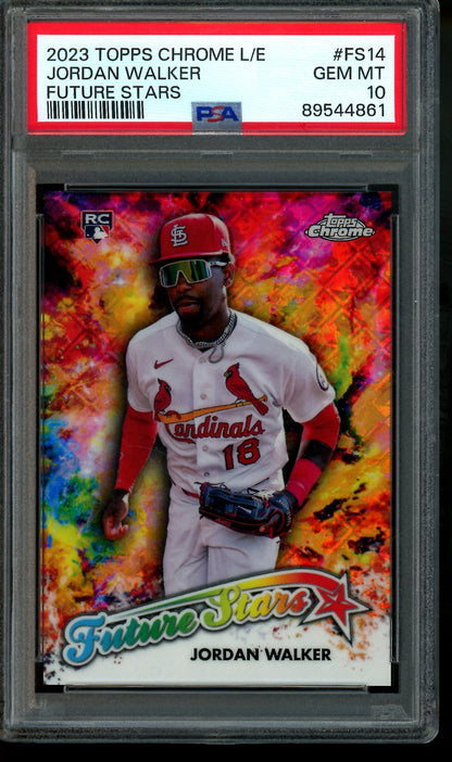 2023 Topps Chrome Logofractor Jordan Walker Rookie PSA 10 Cardinals
