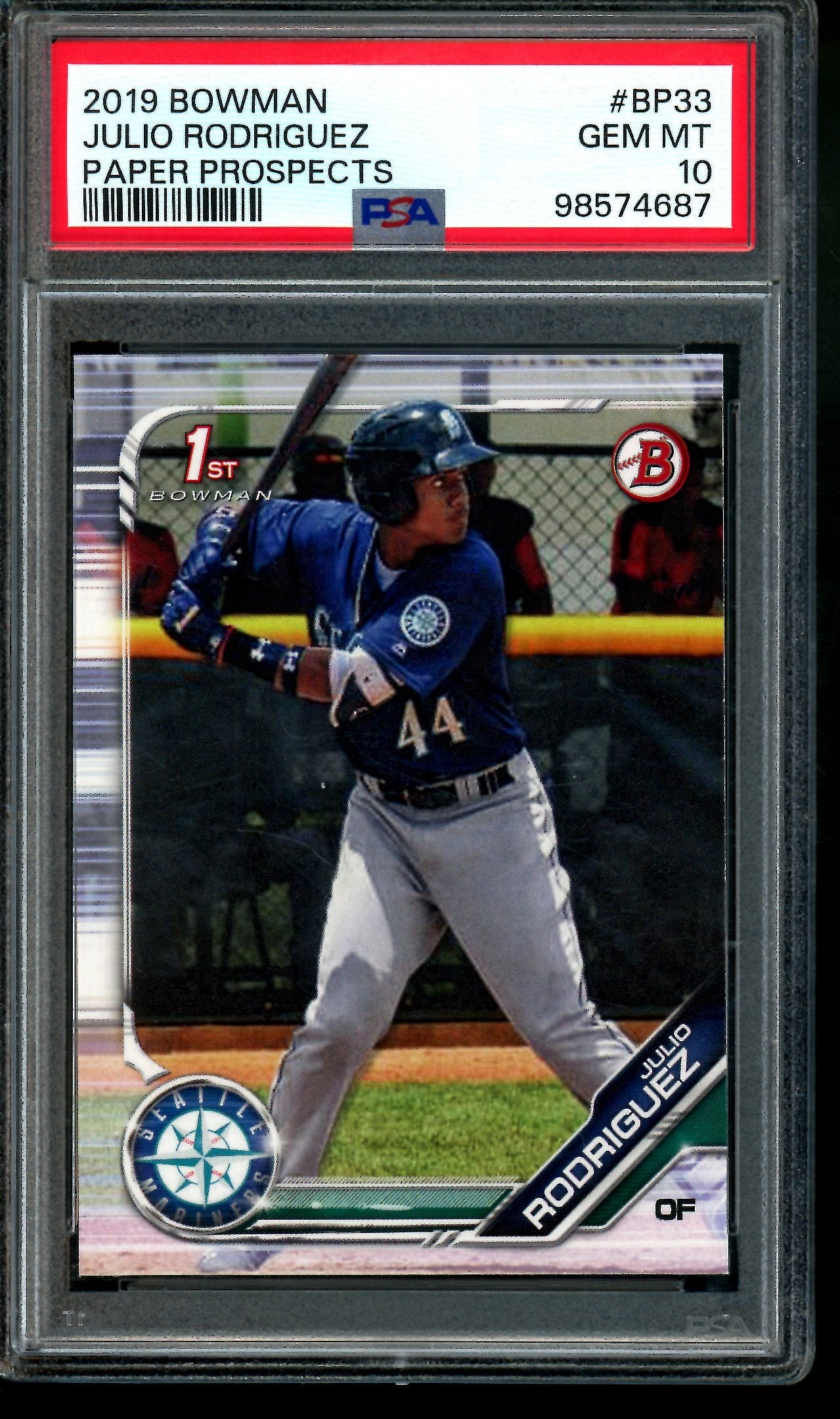 2019 Bowman Julio Rodriguez 1st PSA 10 Mariners