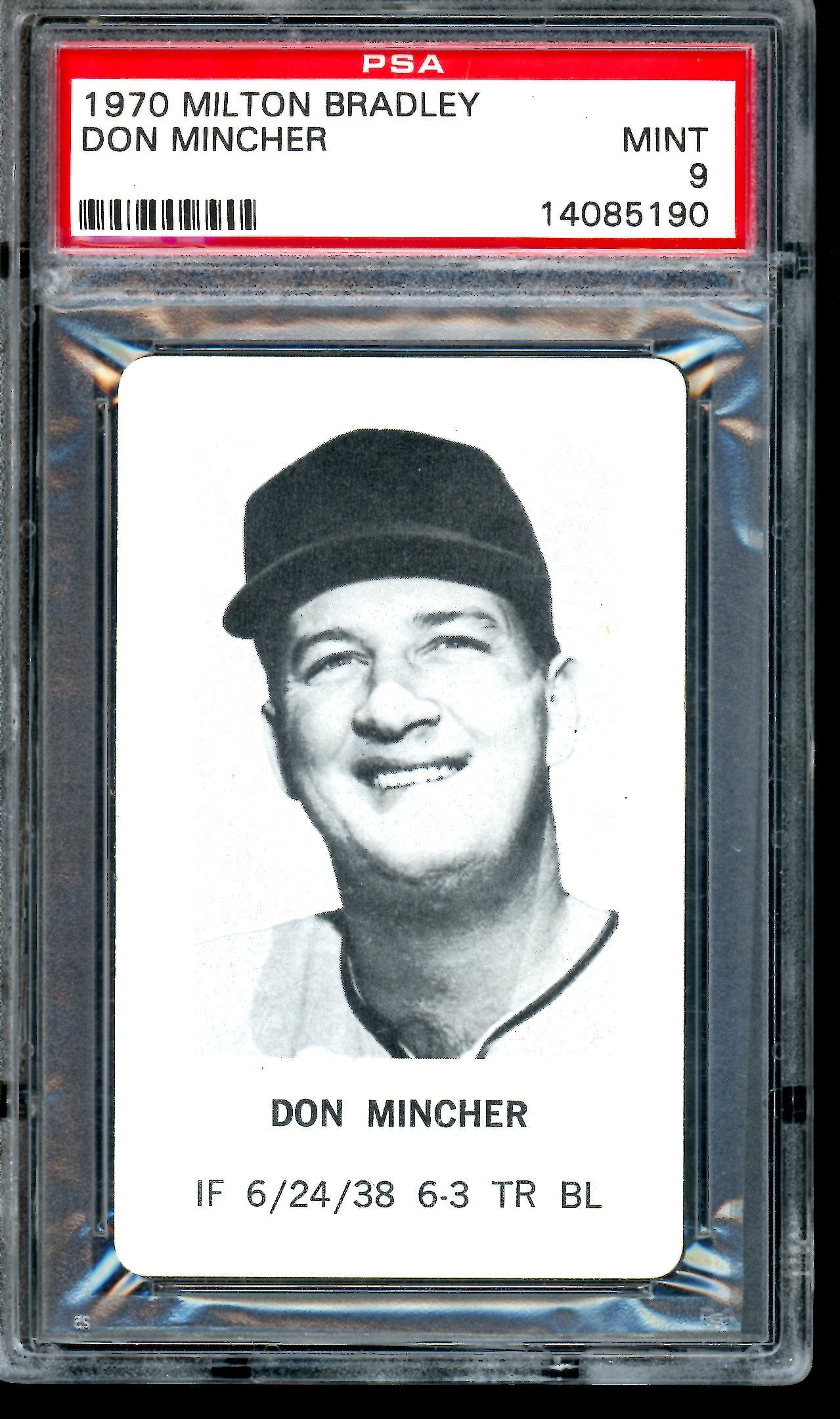 1970 Milton Bradley Don Mincher PSA 9 