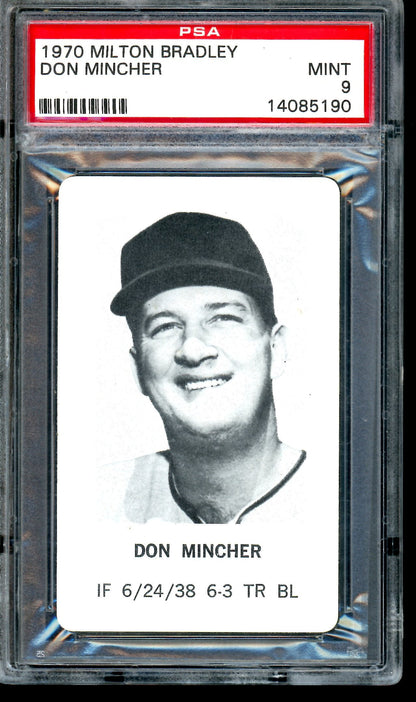 1970 Milton Bradley Don Mincher PSA 9 