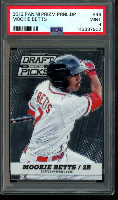 2013 Panini Prizm Draft Picks Mookie Betts PSA 9 Red Sox