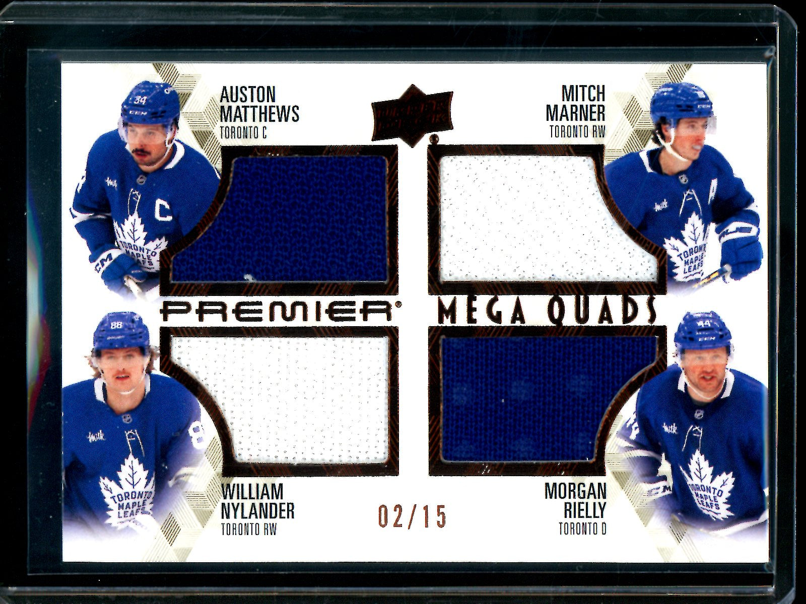 2025 Upper Deck Premier Matthews / Marner / Nylander / Rielly Mega Quads Relic /15 Maple Leafs