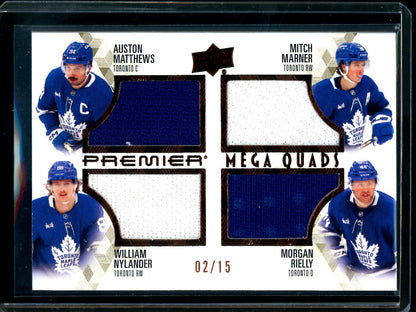 2025 Upper Deck Premier Matthews / Marner / Nylander / Rielly Mega Quads Relic /15 Maple Leafs