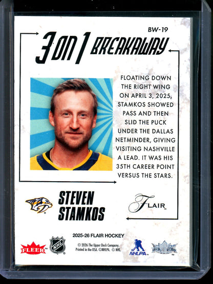 2026 Upper Deck Flair Steven Stamkos 3 on 1 Breakaway SP Predators