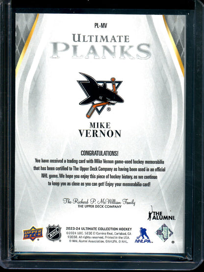 2024 Upper Deck Ultimate Collection Mike Vernon Planks Wood Relic /49 Sharks