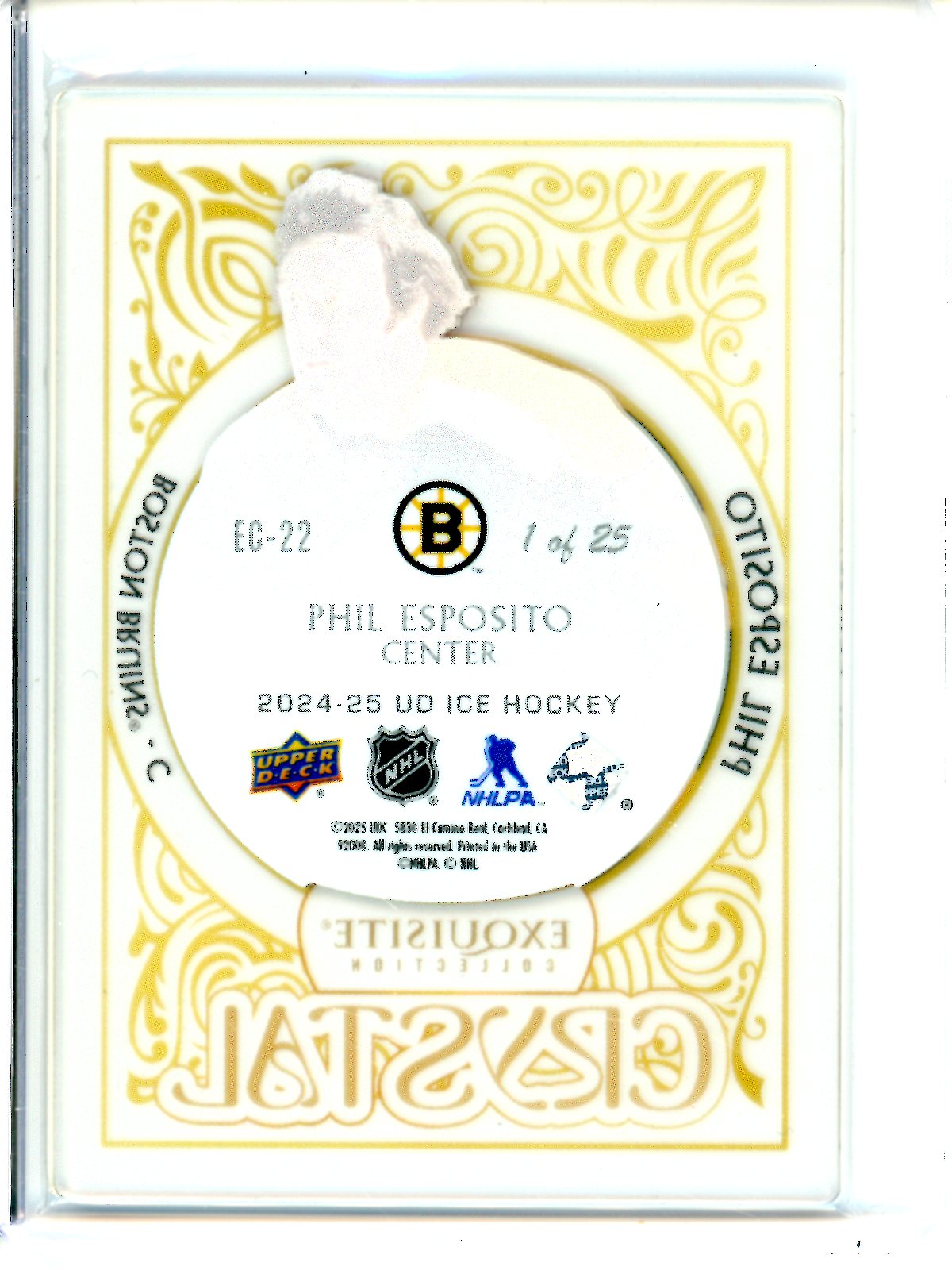 2025 Upper Deck Exquisite Phil Esposito EC-22 1 of 25 SP Bruins