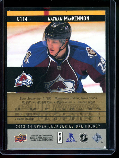 2013 Upper Deck Series 1 Nathan MacKinnon Young Guns Canvas Rookie Avalanche