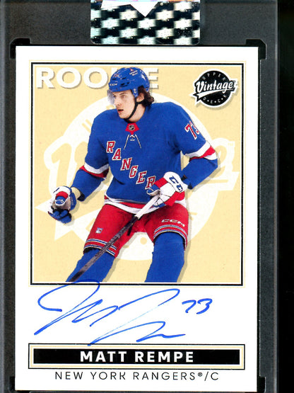 2024 Upper Deck Vintage Matt Rempe Encased Rookie Autograph Rangers