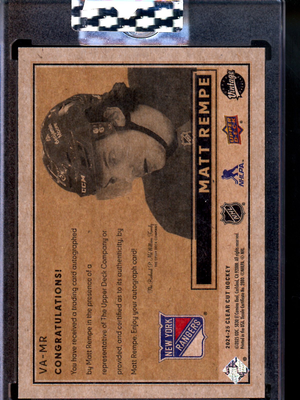 2024 Upper Deck Vintage Matt Rempe Encased Rookie Autograph Rangers