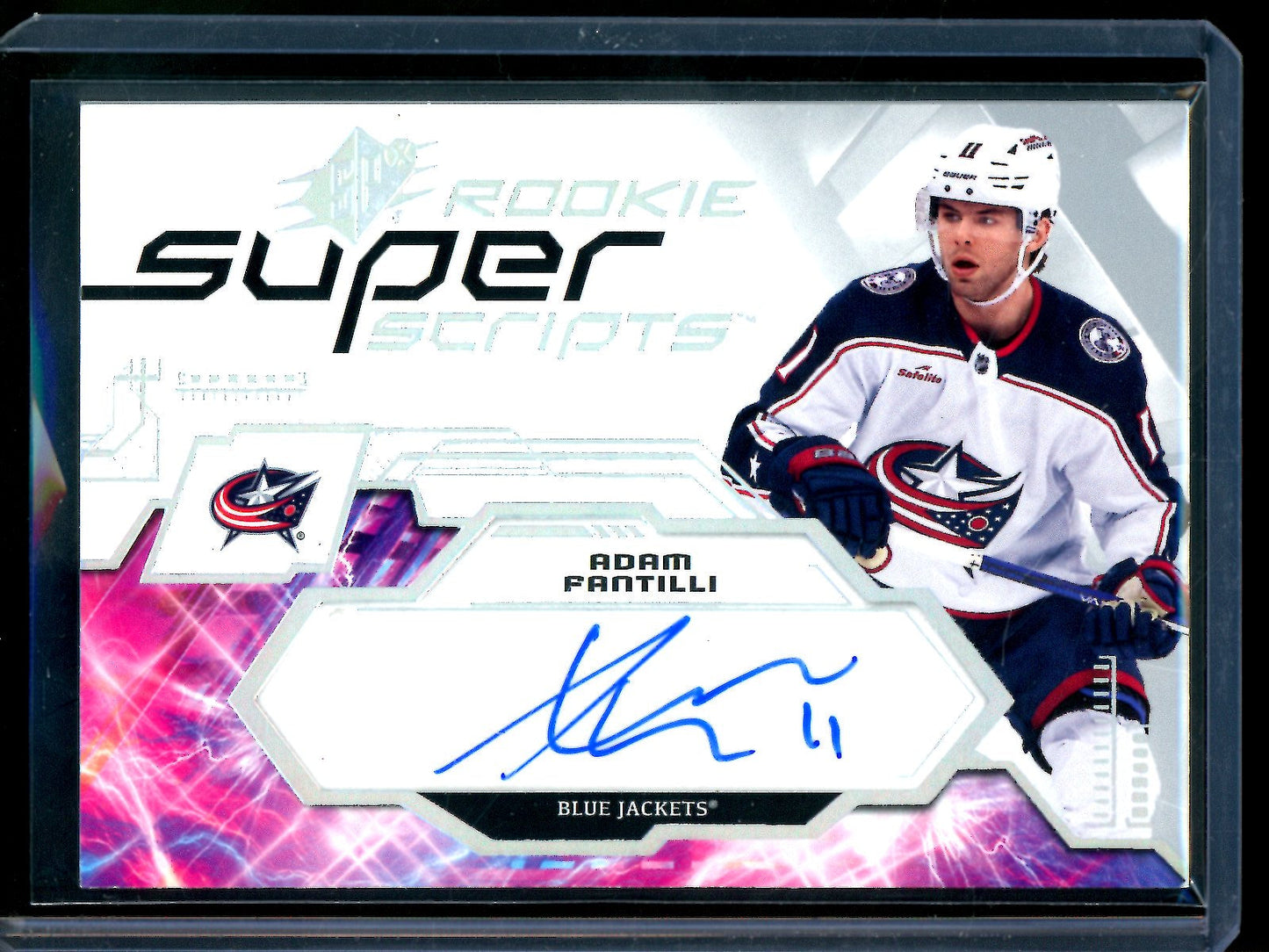 2023 Upper Deck SPX Adam Fantilli Rookie Super Scripts Autograph Blue Jackets