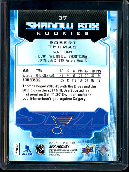 2019 Upper Deck SPX Robert Thomas Shadow Box Rookies SP Blues