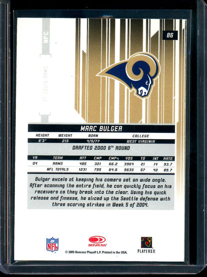 2005 Leaf Rookies and Stars Marc Bulger Relic /199 Rams