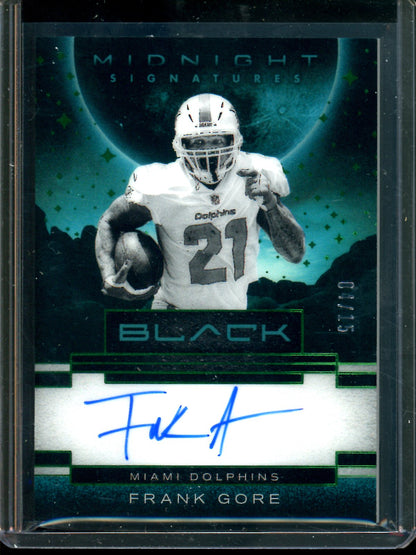 2025 Panini Black Frank Gore Midnight Signatures /15 Dolphins