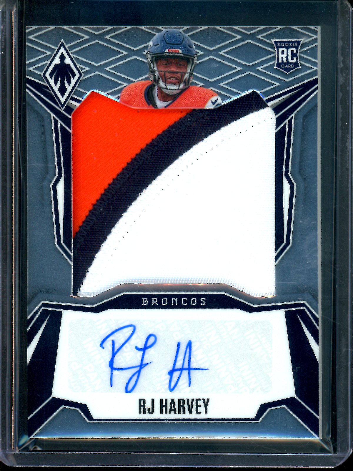 2025 Panini Phoenix RJ Harvey Rookie Patch Autograph /199 Broncos