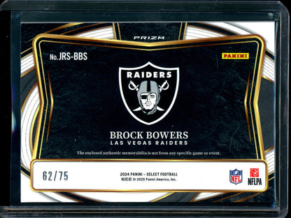 2024 Panini Select Brock Bowers White Rookie Relic Patch /75 Raiders