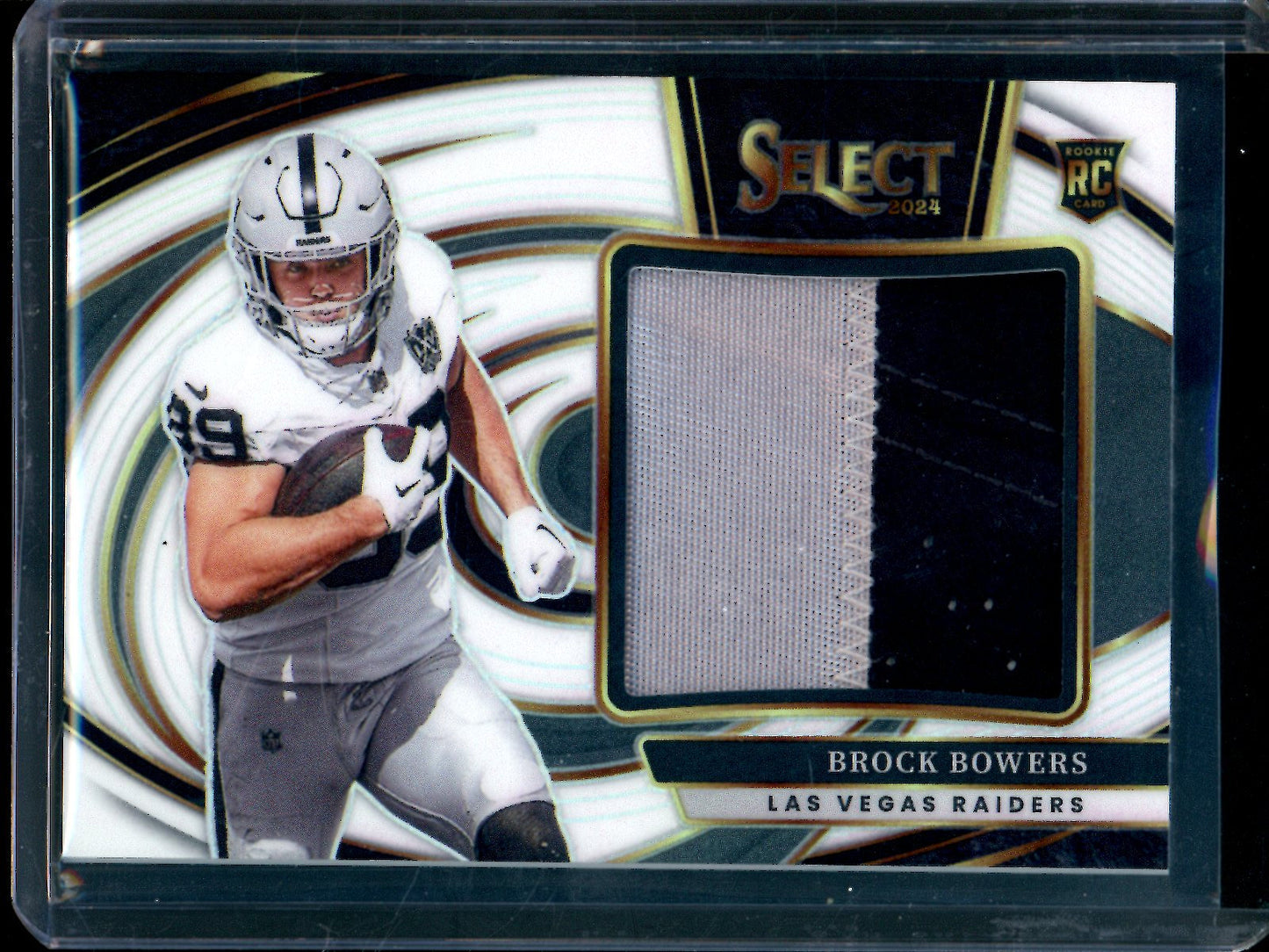 2024 Panini Select Brock Bowers White Rookie Relic Patch /75 Raiders