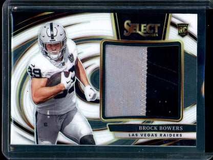 2024 Panini Select Brock Bowers White Rookie Relic Patch /75 Raiders