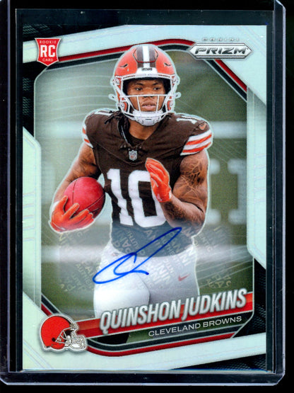 2025 Panini Prizm Quinshon Judkins Silver Rookie Autograph Browns