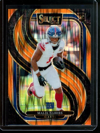 2024 Panini Select Malik Nabers Purple Shock Rookie /399 Giants