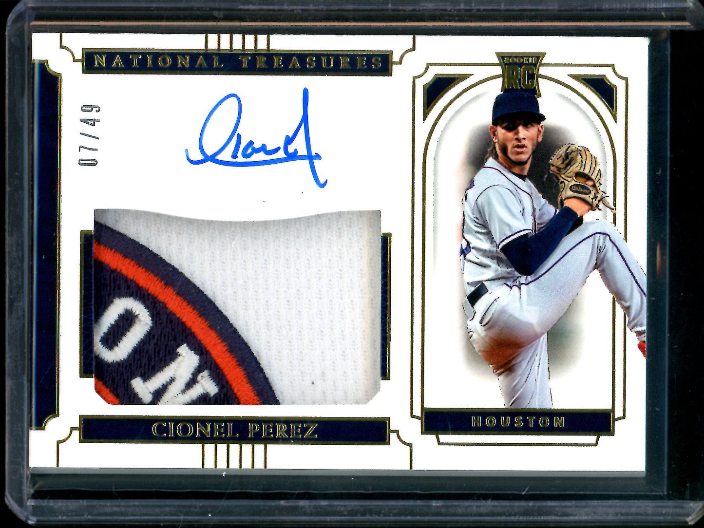 2019 Panini National Treasures Cionel Perez Rookie Patch Autograph /49 Astros