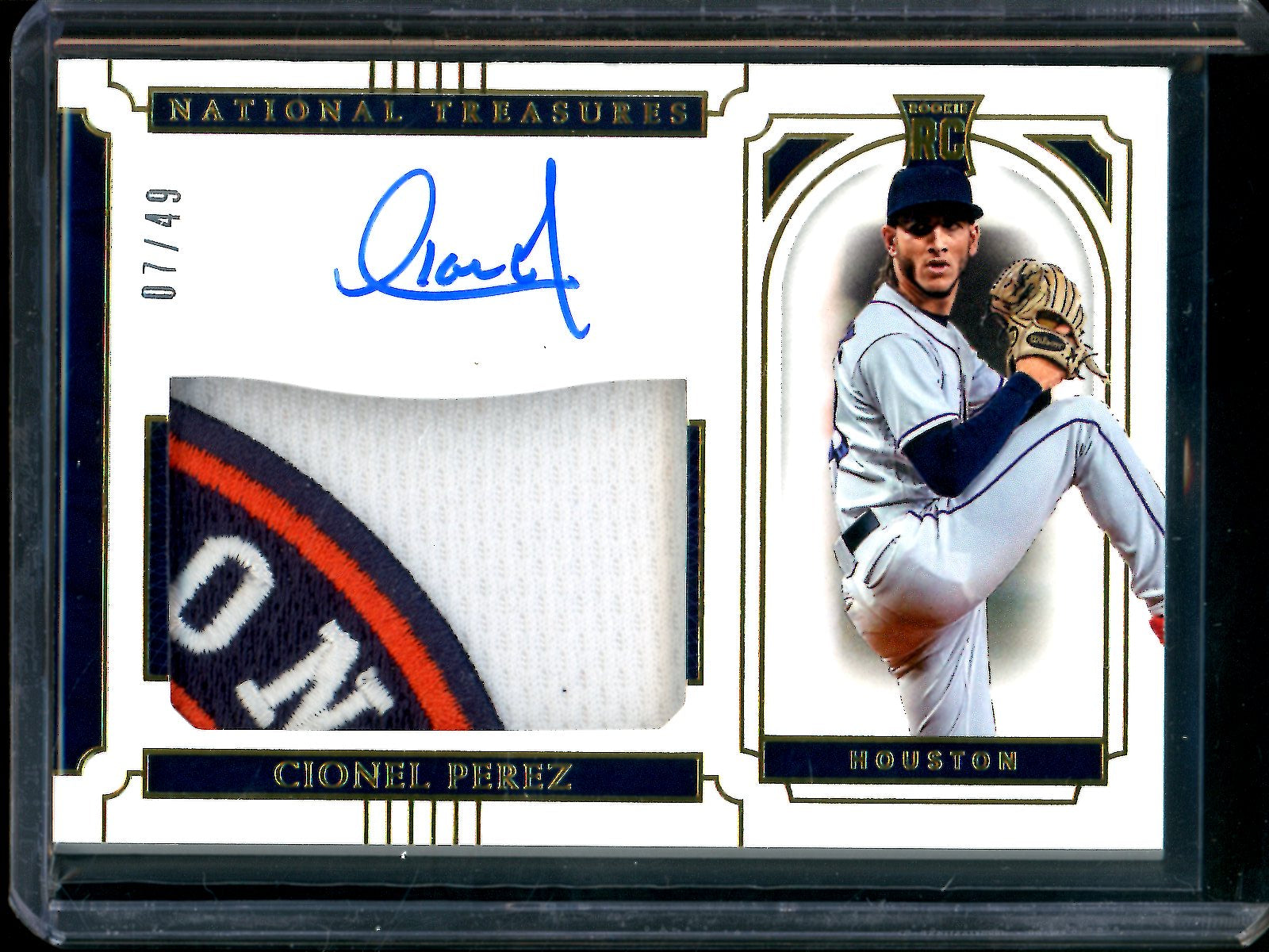 2019 Panini National Treasures Cionel Perez Rookie Patch Autograph /49 Astros